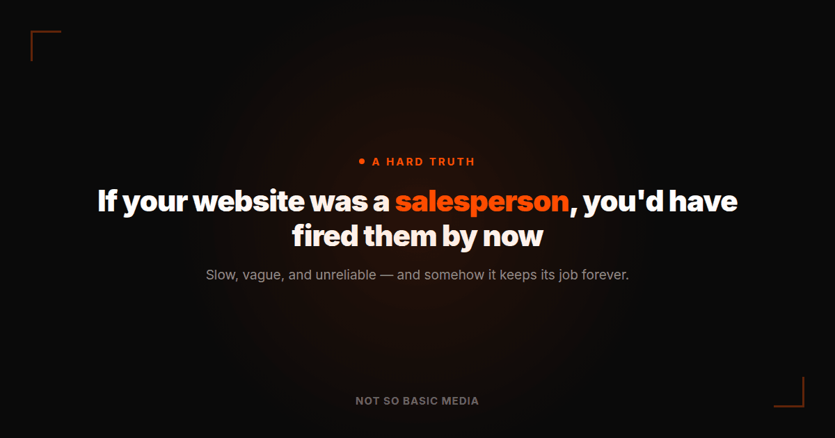 If your website was a salesperson, you'd have fired them by now — website performance