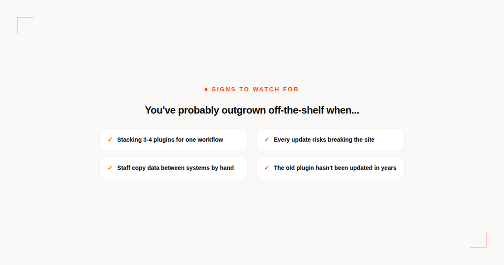 Light checklist: 4 signs you've outgrown off-the-shelf plugins